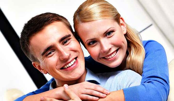Happy man and woman